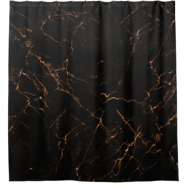 Rideaux De Douche Marbre noir luxueux : Texture élégante (Devant)