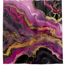 Marbre Pailleté Or Magenta Noir Agate Luxe