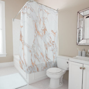 Rideaux De Douche Marbre Pierre rose Poudre Blanc Carrara Gris
