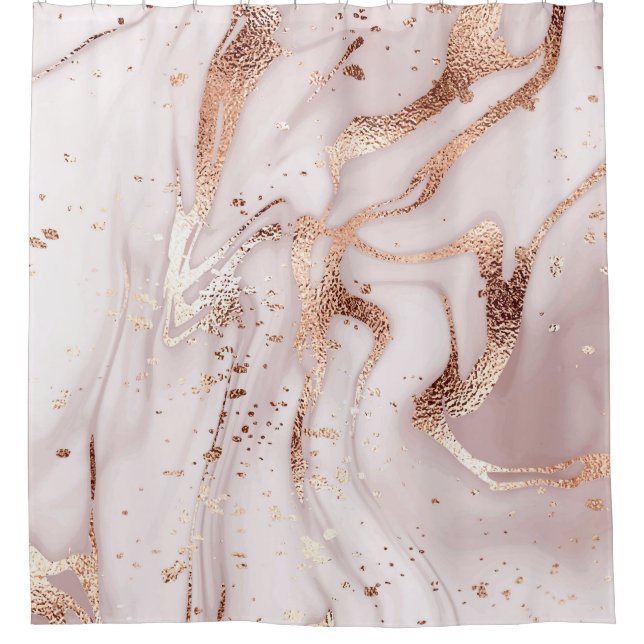 Rideaux De Douche Marbre Rose or : Abstrait liquide. (Devant)
