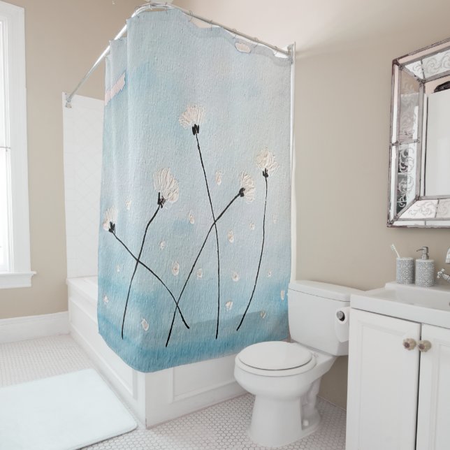 Rideaux De Douche Marguerites Dans Le Ciel (En situation)
