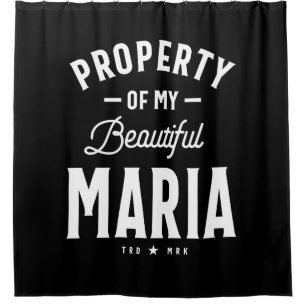 Rideaux De Douche Maria Nom personnalisé Anniversaire Cadeau