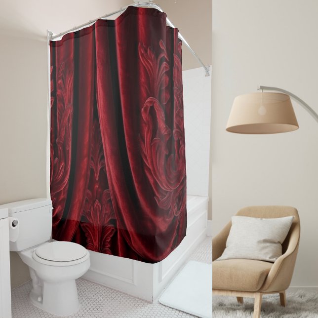 Rideaux De Douche Mariage Luxueux Élégant et Raffiné en Velours Marr (Créateur téléchargé)