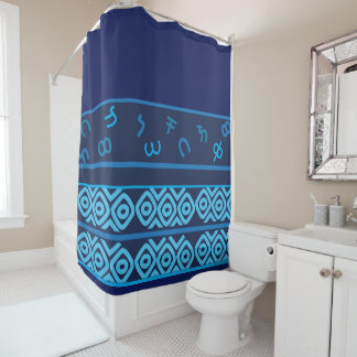 Rideaux De Douche Marine avec Pale Turquoise Éthiopie Motif douche