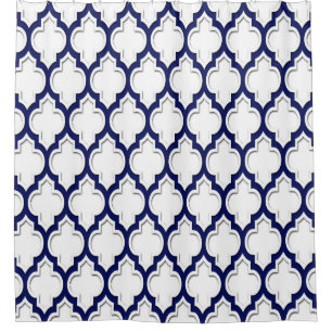 Rideaux De Douche Marine Bleu Blanc XL Marocain #4DS