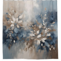 Marine Bleu clair Brown Floral moderne