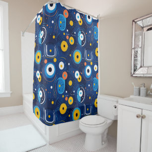 Rideaux De Douche Marine bleu Nazar BOHO Motif des yeux mal