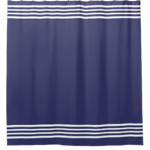Rideaux De Douche Marine côtière moderne Nautique Bleu Bécasseau