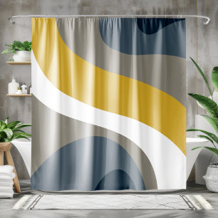 Rideaux De Douche Marine Super rétro les années 70, moutarde, gris