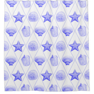 Rideaux De Douche Marines Bleus Costumes côtiers Starfish