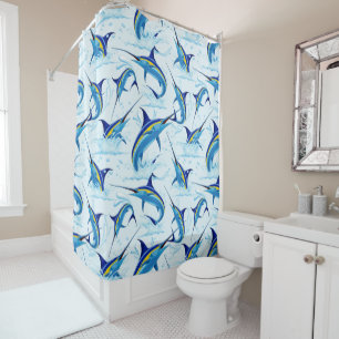 Rideaux De Douche Marlin Bleu Jaillissant de l'Océan