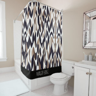 Rideaux De Douche Marocco Triangle Géométrique Brown Motif