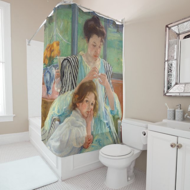 Rideaux De Douche Mary Cassatt - Jeune mère coudre (En situation)