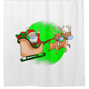 Rideaux De Douche masque facial covid santa claus rennes xmas