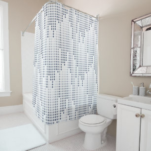 Rideaux De Douche Matrice de pois gris blanc