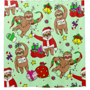Rideaux De Douche mauvais noël santa claus