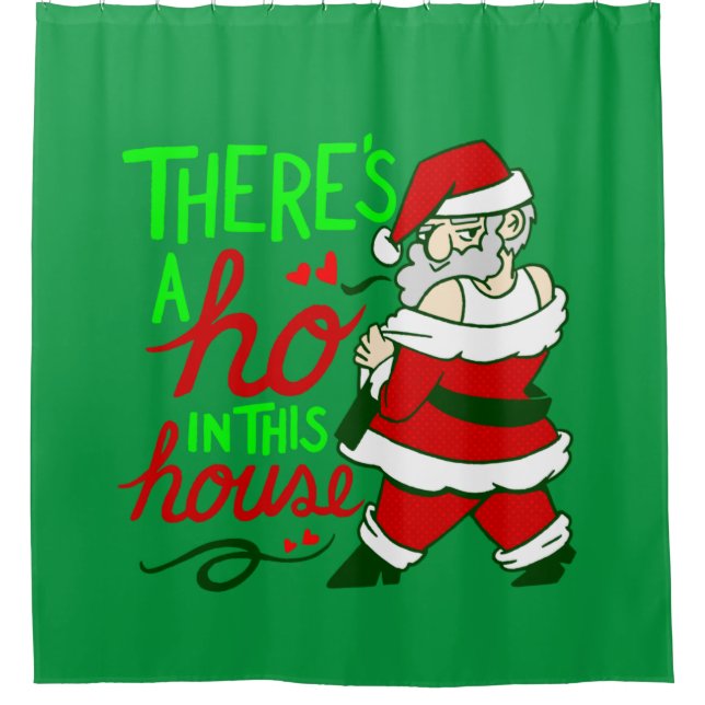 Rideaux De Douche mauvais Noël santa claus ho maison (Devant)
