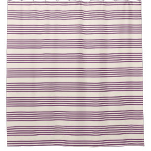 Rideaux De Douche Mauve violet beige cinq bandes motif