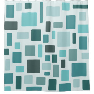 Rideaux De Douche MCM Briques Disarisées Aquamarine