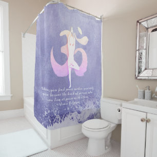 Rideaux De Douche Meditation Instructor Yoga Pose OM Quote