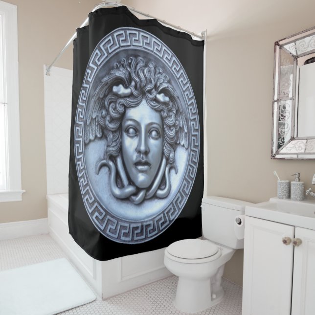 Rideaux De Douche Medusa en argent (En situation)