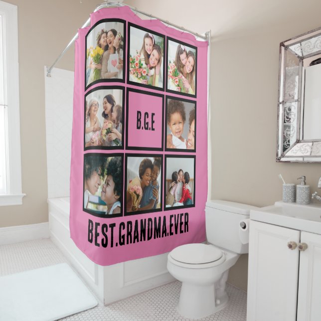 Rideaux De Douche Meilleure grand-mère personnalisée Ever 8 Collage  (En situation)