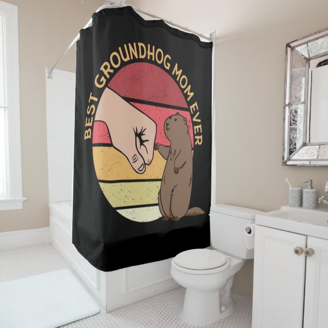 Rideaux De Douche Meilleure maman de marmotte de fond jamais | Louve (En situation)