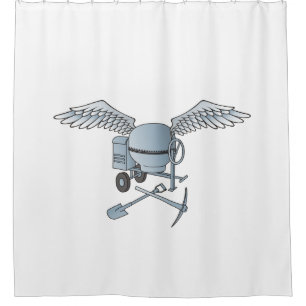 Rideaux De Douche Mélangeur de béton bleu-gris