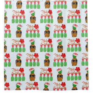 Rideaux De Douche Mele Kalikimaka Hawaiian Pineappy Joyeux Noël