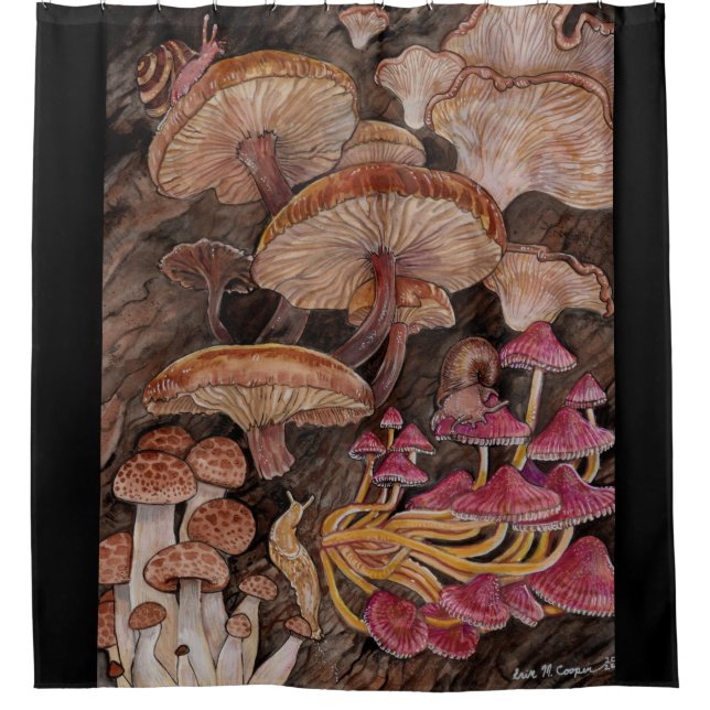 Rideaux De Douche Ménagerie de champignons (Devant)