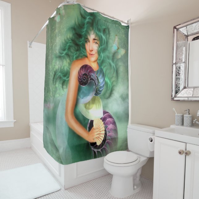 Rideaux De Douche Mermaid Meike (En situation)