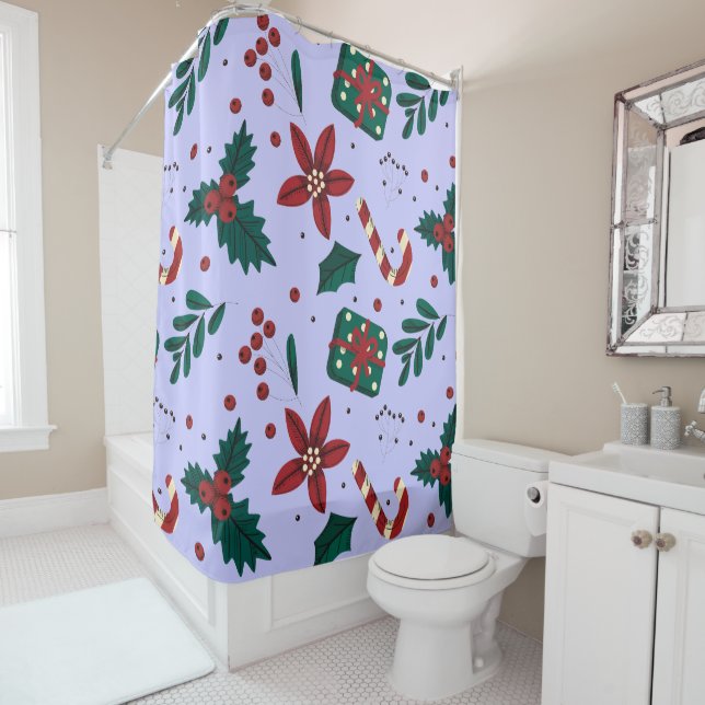 Rideaux De Douche Merry Christmas Abstract Pattern (En situation)