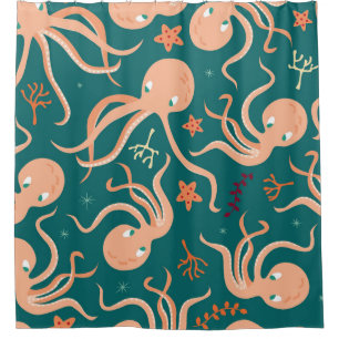 Rideaux De Douche Merveilles sous-marines : Octopus Starfish Dance