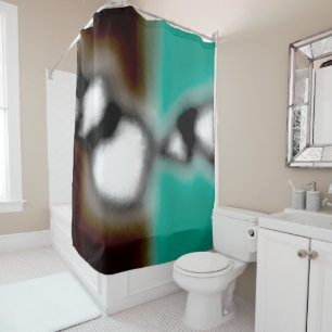 Rideaux De Douche Message dans une bouteille : Brown Abstrait, Turqu