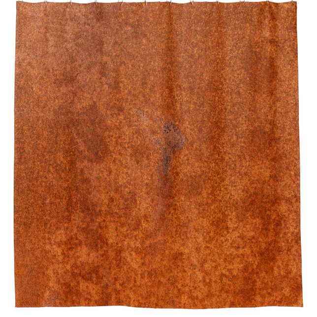 Rideaux De Douche métal rouillé patiné : texture orange-rouge. (Devant)