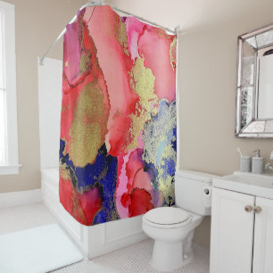 Rideaux De Douche Métallure rouge rose violet unique