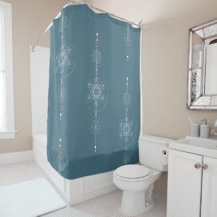 Rideaux De Douche Métatron de lune de géométrie sacrée