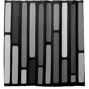 Rideaux De Douche Mi-Siècle moderne Grandes Noires