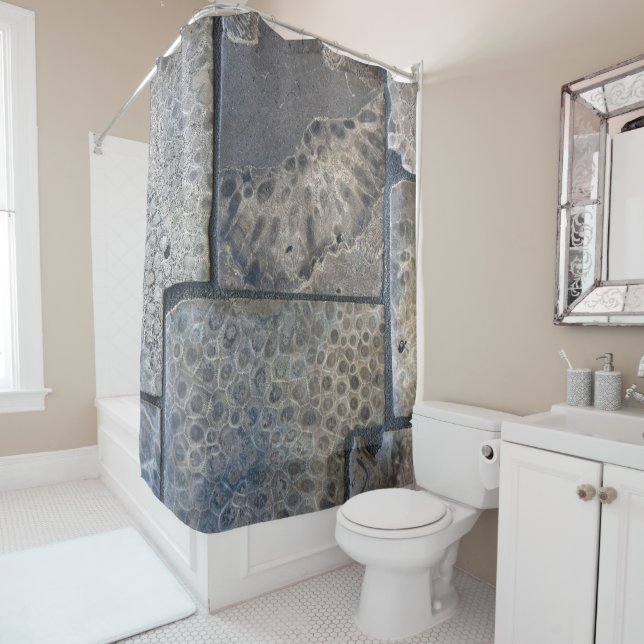 Rideaux De Douche Michigan Petoskey Stone (En situation)