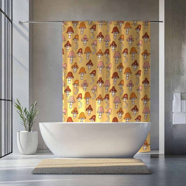 Rideaux De Douche Mid-Century Shower Curtain Copper & Pink Pop (Mid-Century Shower Curtain Copper & Pink Pop)