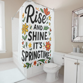 Rideaux De Douche mignonne citation printemps