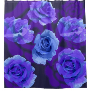 Rideaux De Douche Mikitiez rose bleue fleur valentin fantaisie rock 