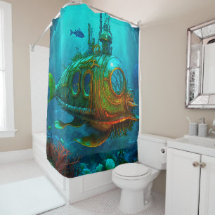 Rideaux De Douche Miles Under the Sea Art Illustration Steampunk