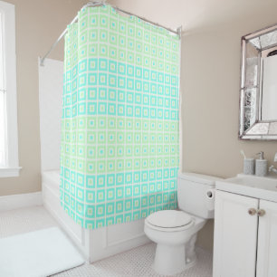 Rideaux De Douche Mini Carrés En Menthe Carré