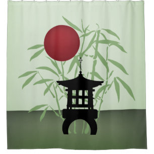 Rideaux De Douche Mini lune de bambou de pagoda
