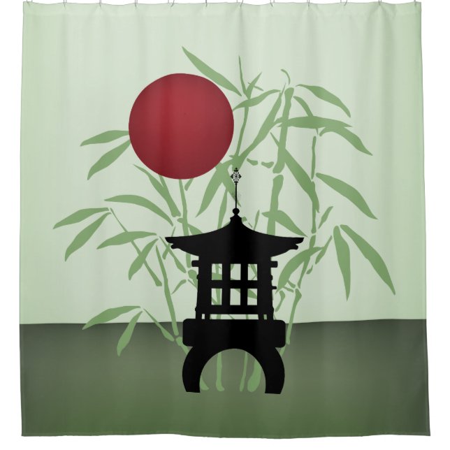 Rideaux De Douche Mini lune de bambou pagode (Devant)