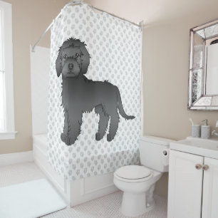 Rideaux De Douche Mini noir Goldendoodle mignon dessin animé Chien e
