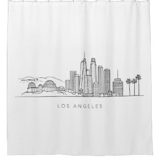 Rideaux De Douche Minimalist Los Angeles Skyline Illustration