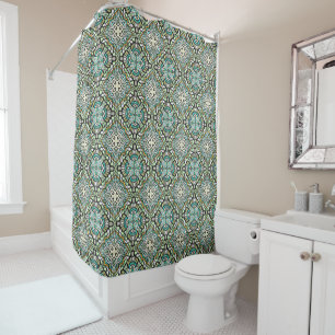 Rideaux De Douche Mint Green Turquoise Art Tribal