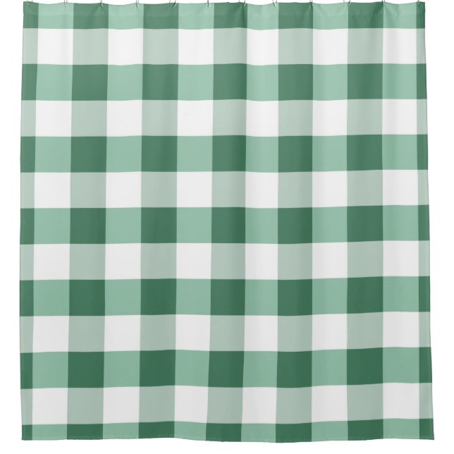 Rideaux De Douche Minty Green Plaid À damiers Carrés (Devant)